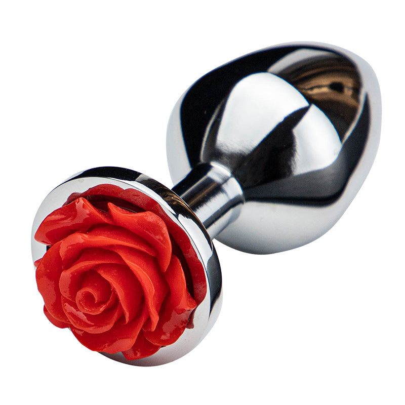 Female Rose Flower Device, Metal Butt Plug