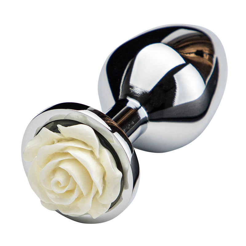 Female Rose Flower Device, Metal Butt Plug