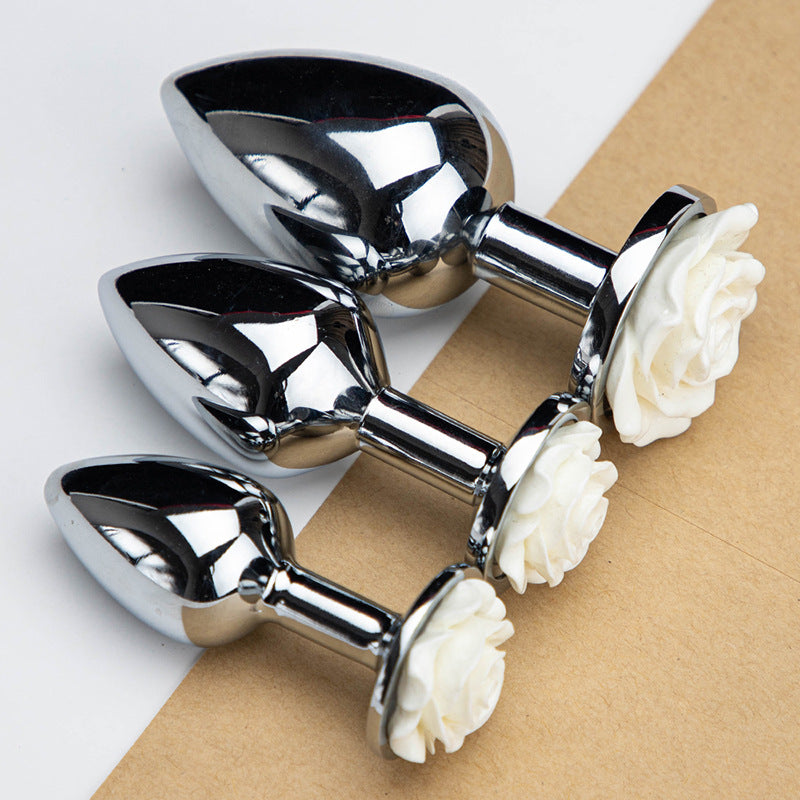 Female Rose Flower Device, Metal Butt Plug