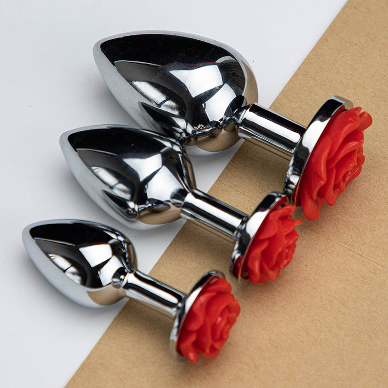Female Rose Flower Device, Metal Butt Plug
